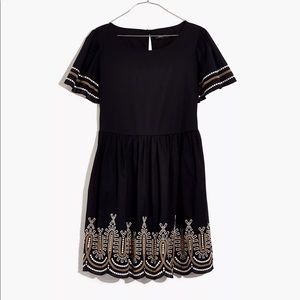 Madewell Women’s Embroidered Eyelet Puff-Sleeve Mini Dress Size XL